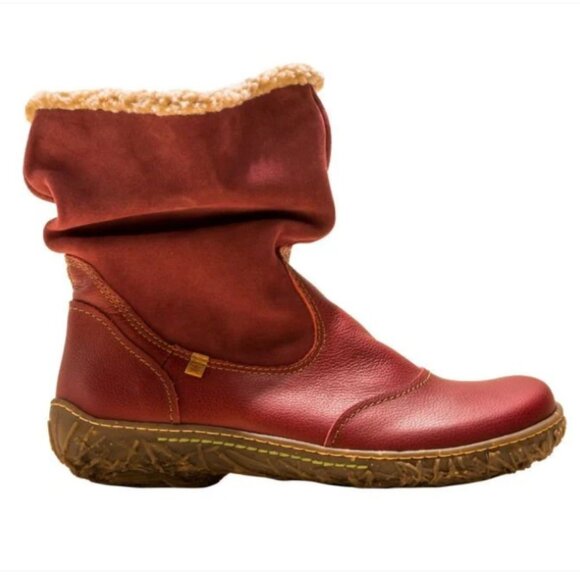 El Naturalista shearling lined boots, all leather rubber sole